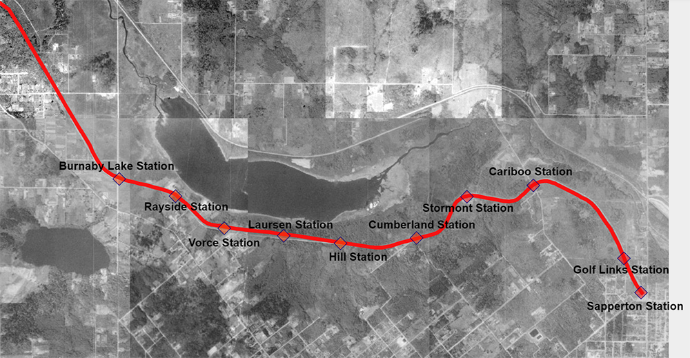 BC Electric Railway Burnaby Lake Interurban Line, 1930